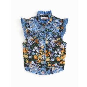 Ravenna x H&M Ruffled Floral vest - Blue, Yellow, Black